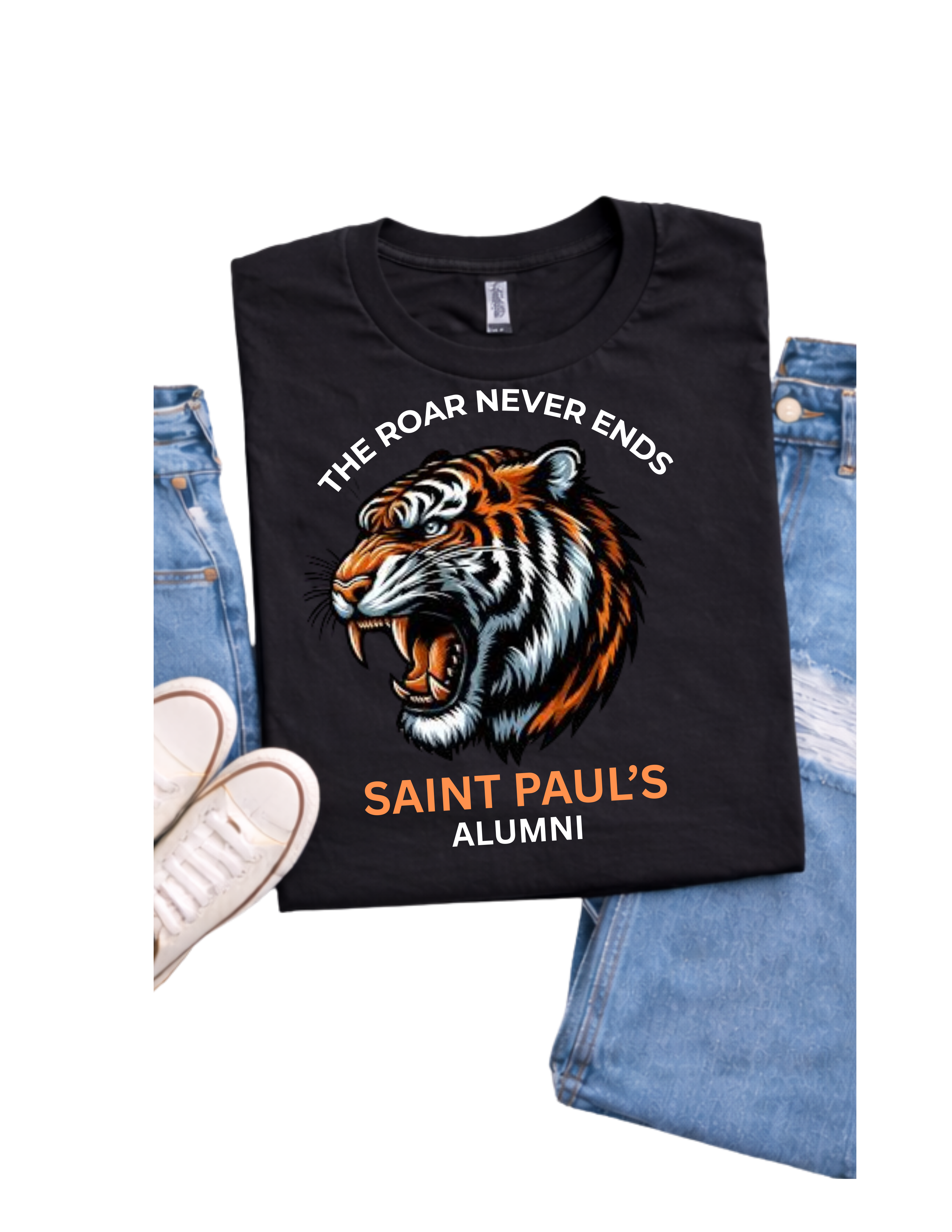 The Roar Never Ends – Saint Paul’s Alumni Tiger T-Shirt